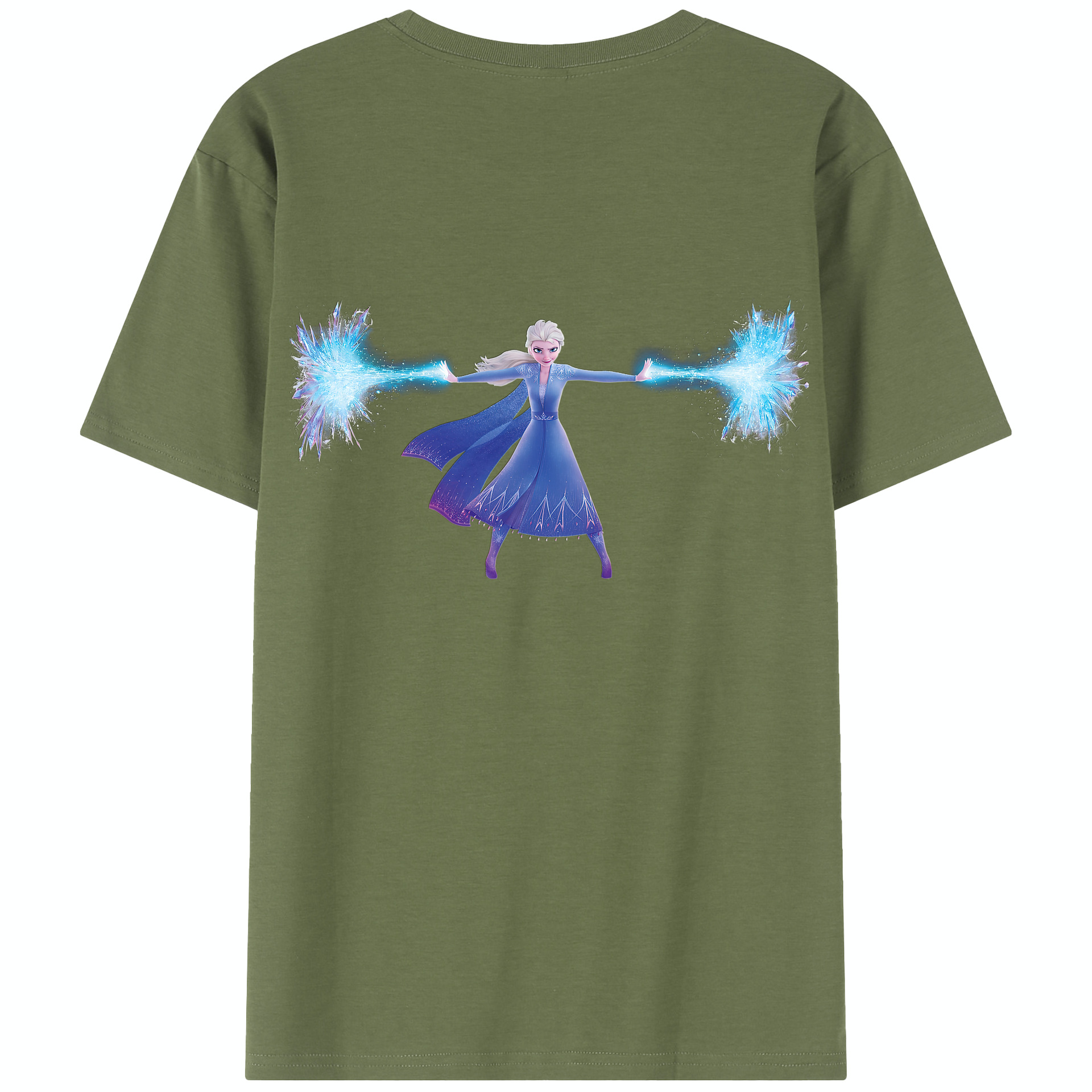 （画像用） アナと雪の女王 アンナ エルサ Frozen Anna Elsa 綿100％半袖Tシャツ（背面プリント）